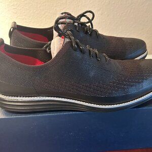 Men's Original Grand Stitchlite Wingtip Oxfords Men's Shoes In Black Knit/ Matte